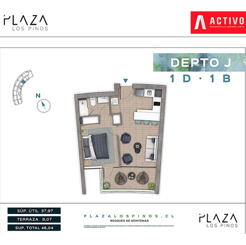 Venta Departamento SO 1D 1B 1E 1B Montemar - Conc&oacute;n