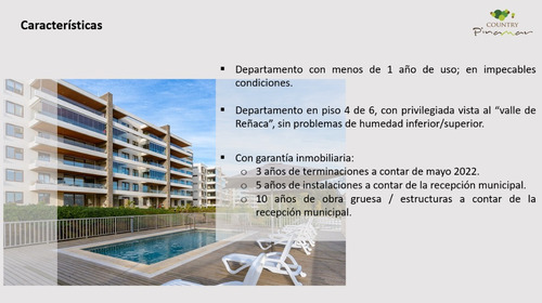 Venta Departamento NOSP 4D en suite Walk-in cl&oacute;set 3B 2E 1B Re&ntilde;aca - Vi&ntilde;a Del Mar