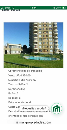 Venta Departamento NP 3D en suite 2B 1E 1B G&oacute;mez Carre&ntilde;o - Vi&ntilde;a Del Mar