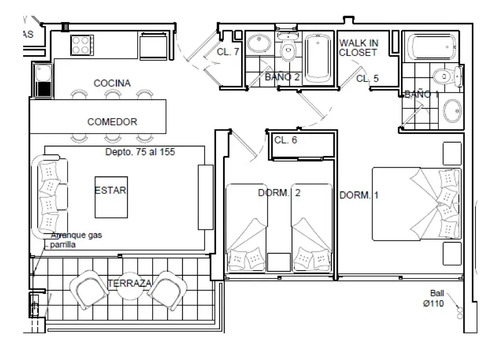 Venta Departamento P 2D en suite Walk-in cl&oacute;set 2B 1E Re&ntilde;aca - Vi&ntilde;a Del Mar