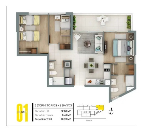 Arriendo Departamento NO 3D en suite Walk-in cl&oacute;set 2B 1E  - Vi&ntilde;a Del Mar